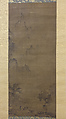 Rainy Landscape with Travelers, Unidentified artist, Hanging scroll; ink and color on silk, Korea