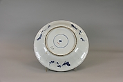 Dish with flowers, Porcelain painted in underglaze cobalt blue (Jingdezhen ware), China