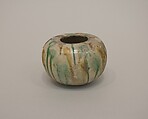 Miniature alms bowl, Earthenware with polychrome glaze (Sancai ware), China