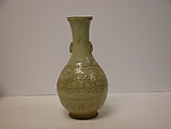 Vase, Porcelain with carved decoration under crackled glaze, China