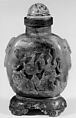 Snuff Bottle, Jade, coral, enamel, silver, China