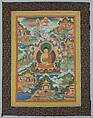 Thangka with Buddha, Distemper on cloth, Tibet
