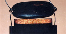 Case (Inrō) with Design of Shoki Wearing Wide Hat (obverse); Large Seal (reverse), Lacquer, roiro, gold and coloured hiramakie, takamakie; Interior: nashiji and fundame, Japan