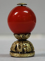 Hat Finial, Glass top on gilded-metal base, China