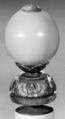 Hat Finial, Opaque pink Peking glass (or porcelain?), China