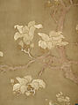 Magnolia, crabapple, and tree peony, Silk embroidery on silk gauze, China