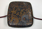 Covered Basket with Design of Bush Clover and Deer, Style of Hon&#39;ami Kōetsu (Japanese, 1558–1637), Rattan body, gold, silver hiramaki-e, Japan