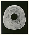 Carriage-wheel stone bracelet (sharinseki), Carved green tuff, Japan