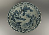Plate with Lion Design, Porcelain stoneware with underglaze blue (Hizen ware, early Imari type), Japan