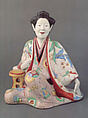 Figure of a Seated Beauty, Porcelain with overglaze enamels (Hizen ware, Kakiemon type), Japan