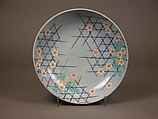Large Dish with Cherry Blossoms, Porcelain painted with overglaze enamels (Nabeshima ware), Japan