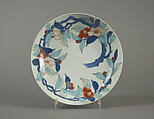 Dish with Camellia Design, Porcelain with overglaze enamels (Hizen ware, Nabeshima type), Japan