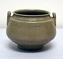 Jar with loop handles, Stoneware with olive celadon glaze, China