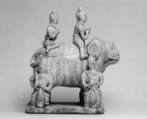 Elephant with Two Riders and Four Grooms, Earthenware, Thailand (Si Satchanalai)