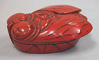 Incense Burner in Shape of Cicada, Red lacquer (negoro), Japan