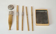 Writing Box with a Scene from the “Butterflies” Chapter of The Tale of Genji, Gold lacquer with raised sprinkled design, Japan