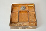 Writing Box with a Scene from the “Butterflies” Chapter of The Tale of Genji, Gold lacquer with raised sprinkled design, Japan
