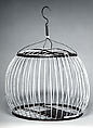 Bird cage with hook, Ivory, wood, iron, China