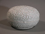 Circular Box and Cover, Porcelaneous stoneware with white glaze, China