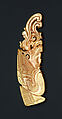 Ornamental plaque, Amber with incised decoration, China