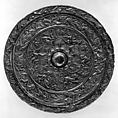 Mirror Back with Birds and Animals in Repoussé, Silver, China