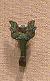 Belt hook, Gilded bronze inlaid with turquoise, China
