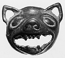 Ornament in the Shape of an Animal Head, Bronze, North China
