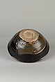 Bowl, Stoneware; dark slip on inner and outer surfaces, with black glaze, China