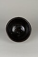 Bowl, Stoneware; dark slip on inner and outer surfaces, with black glaze, China