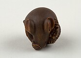 Netsuke of a Rat Curled into a Ball, Masanao, Wood, Japan