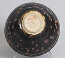 Tea Bowl with Abstract Scroll Design, Stoneware with painted decoration on brown glaze (Jizhou ware), China