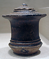 Covered Cylinderical Jar, Stoneware, Thailand (Buriram Province)