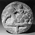 Dish with Sea Monster Bearing a Female, Stone, Pakistan (ancient region of Gandhara)