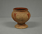 Vessel with Flaring Foot, Earthenware with buff slip and red oxide decoration, Thailand (Ban Chiang)