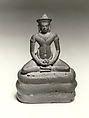 Buddha Seated on the Coils of a Naga, Bronze, Cambodia or Thailand