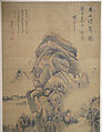 Spring Mountains over Warm Greenery, Dong Qichang (Chinese, 1555–1636) (and assistants), Hanging scroll; ink and color on silk, China