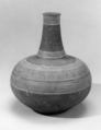 Bottle, Terracotta with inlaid clay designs, Thailand