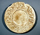 Circular Tray (Pata) with Vegetative Scrolling, Marble, Afghanistan