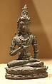 Seated Male Deity Holding a Manuscript(?), Bronze, Indonesia (Java, Ngandjuk)