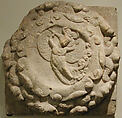 Pair of decorative medallions, Sandstone, China