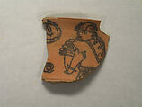 Shard with Figural Decoration, Painted terracotta, Pakistan