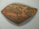 Shard with Figural and Animal Decoration, Painted terracotta, Pakistan