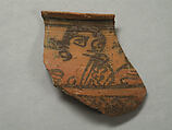 Shard:  Neckpiece with Head of Offerer, Painted terracotta, Pakistan