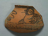 Shard:  Profile of Offerer, Painted terracotta, Pakistan