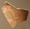 Shard with Figural Decoration, Painted terracotta, Pakistan