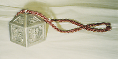 Rattle in the Form of an Official Seal, Silver with modern silk cord, China