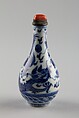 Snuff Bottle, Porcelain painted in underglaze blue, China