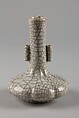 Long-neck vase with tubular handles, Porcelain with Ge-type crackled glaze (Jingdezhen ware), China