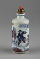 Snuff Bottle, Porcelain with underglaze blue and red, China