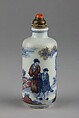 Snuff Bottle, Porcelain with underglaze blue and red, China